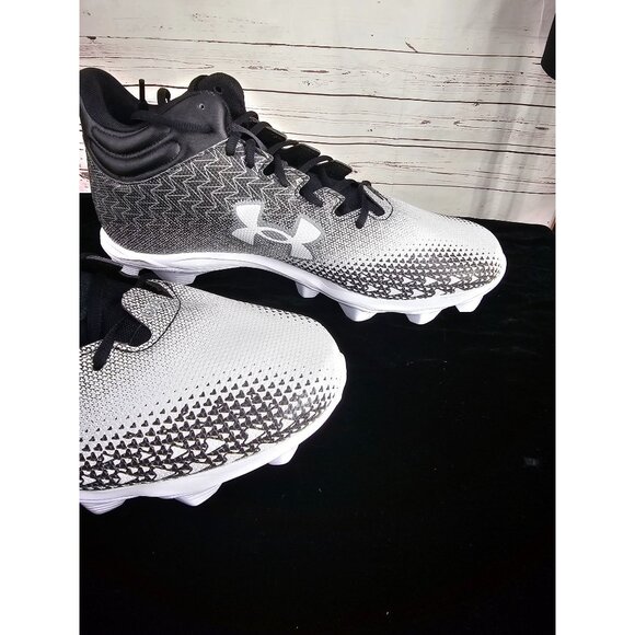 Under Armour Spotlight Cleats Black & White Mens Football Shoes Size 10.5 Synthe main image 8